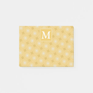 Monogram gult circles mönster post-it block