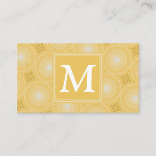 Monogram gult circles mönster visitkort