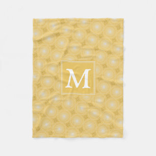 Monogram gult cirklar mönster fleecefilt