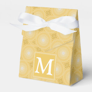 Monogram gult cirklar mönster presentaskar