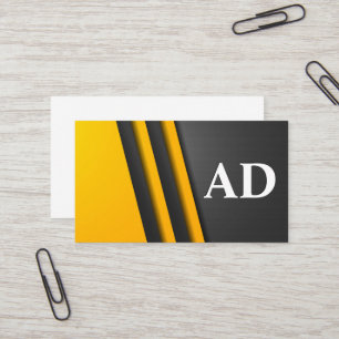 Monogram Gult Grått Lagrar Visitkort