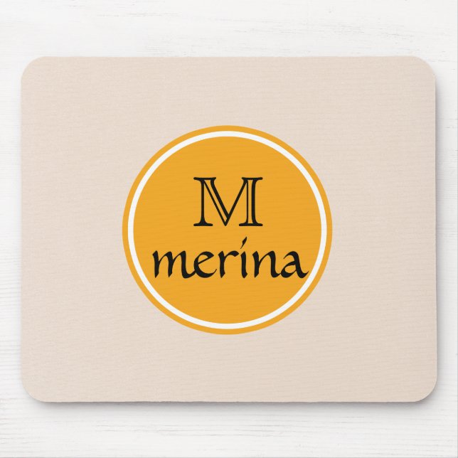 Monogram Gult Guld Circle Musmatta (Framsidan)