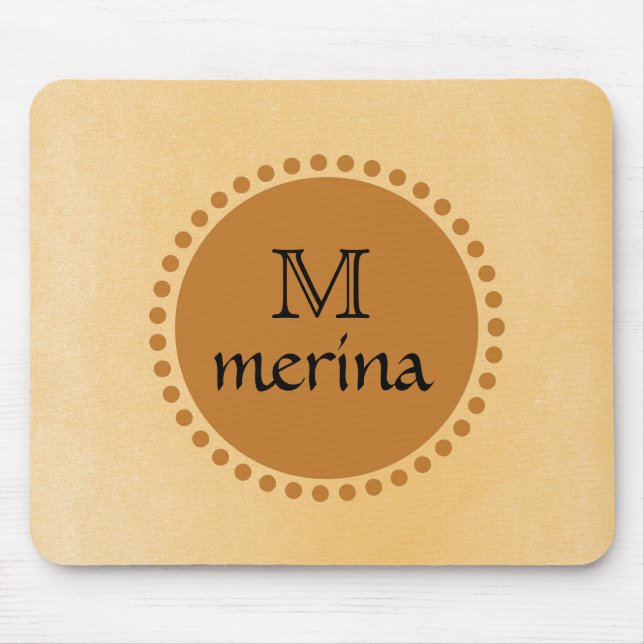 Monogram Gult Guld Circle Musmatta (Framsidan)