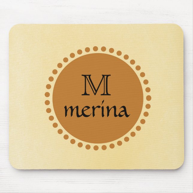 Monogram Gult Guld Circle Musmatta (Framsidan)