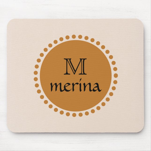 Monogram Gult Guld Circle Musmatta (Framsidan)