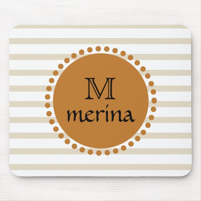 Monogram Gult Guld stripe Circle Musmatta (Framsidan)