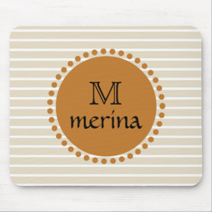 Monogram Gult Guld stripe Circle Musmatta