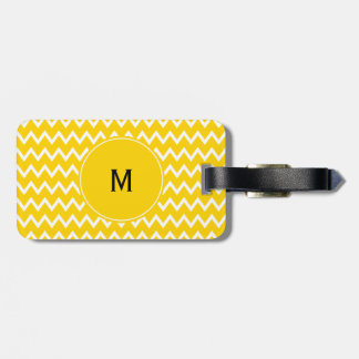 Monogram Gult och White Zigzag Mönster Bagagebricka