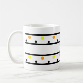Monogram Gult Orange Polka dots Kaffemugg