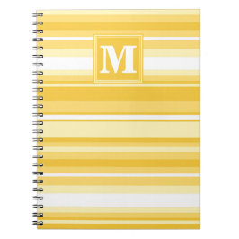 Monogram gult rand anteckningsbok med spiral