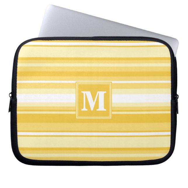Monogram gult rand laptop fodral (Framsidan)