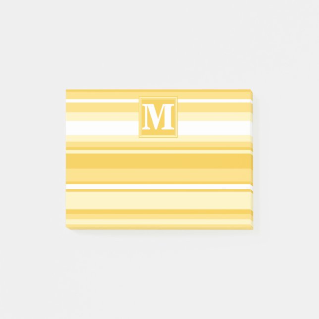 Monogram gult rand post-it block (Framsida)