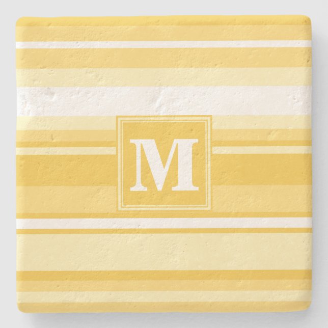 Monogram gult rand underlägg sten (Framsidan)