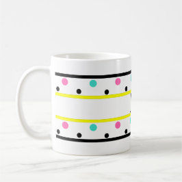 Monogram Gult Rosa Turquise Polka dots Kaffemugg