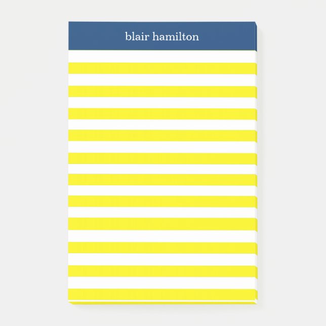 Monogram Gult stripe Post-it Block (Framsida)