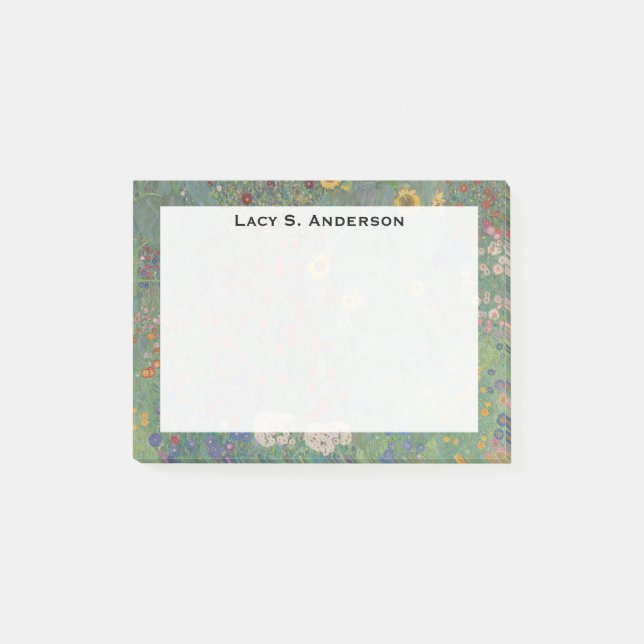 Monogram Gustav Klimt, Bondgårdsträdgård med solro Post-it Block (Framsida)