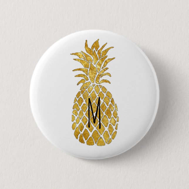 monogram gyllene ananas knapp (Framsida)