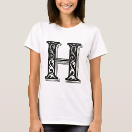 Monogram H, Brev H, Alphabet H, första H T Shirt