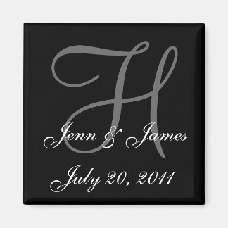 Monogram H Bröllop Bride Groom Date Magnet
