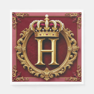 ✨ Monogram H-design för formella evenemangsbord ✨ Pappersservett