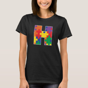 Monogram H i Multi Färg Puzzle Delarare T Shirt