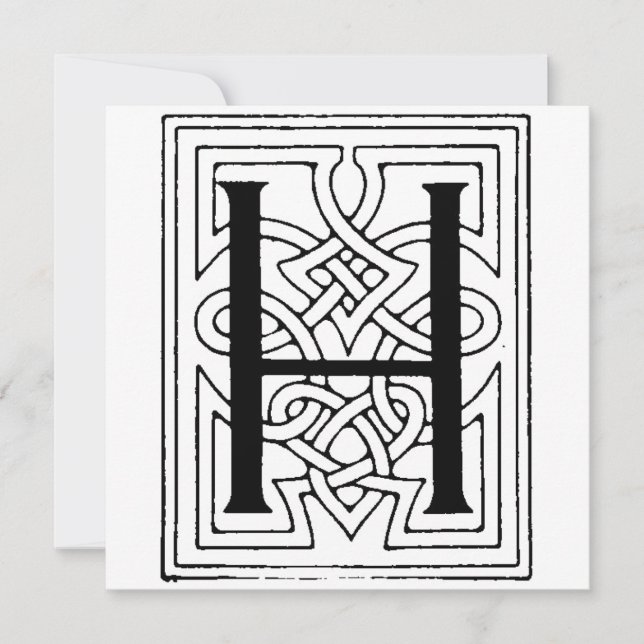 Monogram H Initial Black and White Gothic Mönster (Framsida)