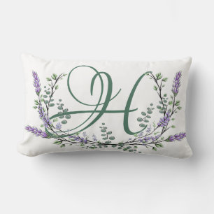 Monogram H Lavender Eucalyptus Lumbarkudde