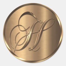 Monogram H NONMETALLIC Bronze Kuvert Seal Runt Klistermärke