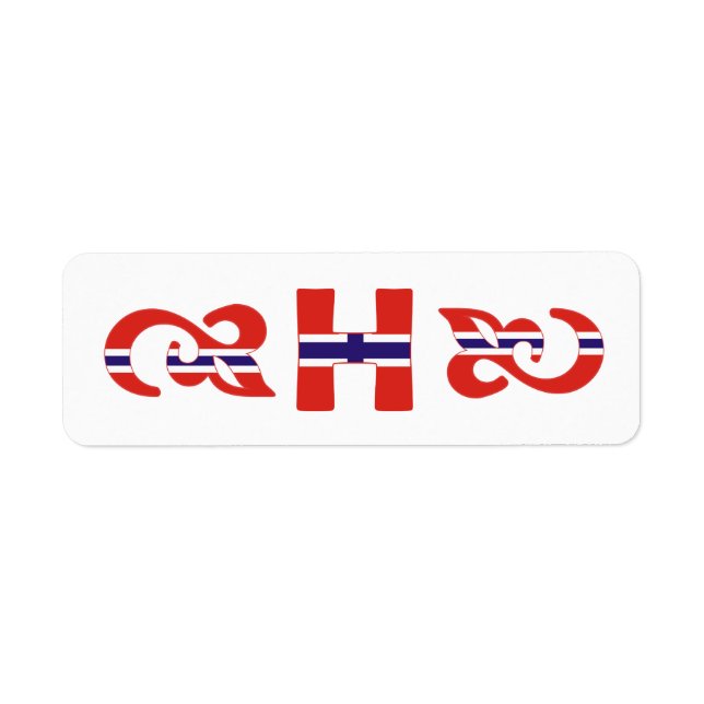 Monogram H Norskt Märke Returadress Etikett (Framsidan)
