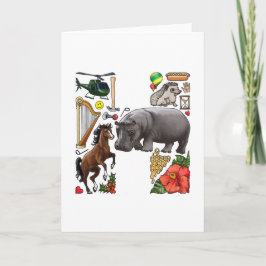 Monogram "H" noterar kortet Anteckningskort