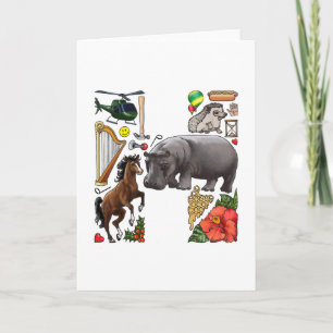 Monogram "H" noterar kortet Anteckningskort