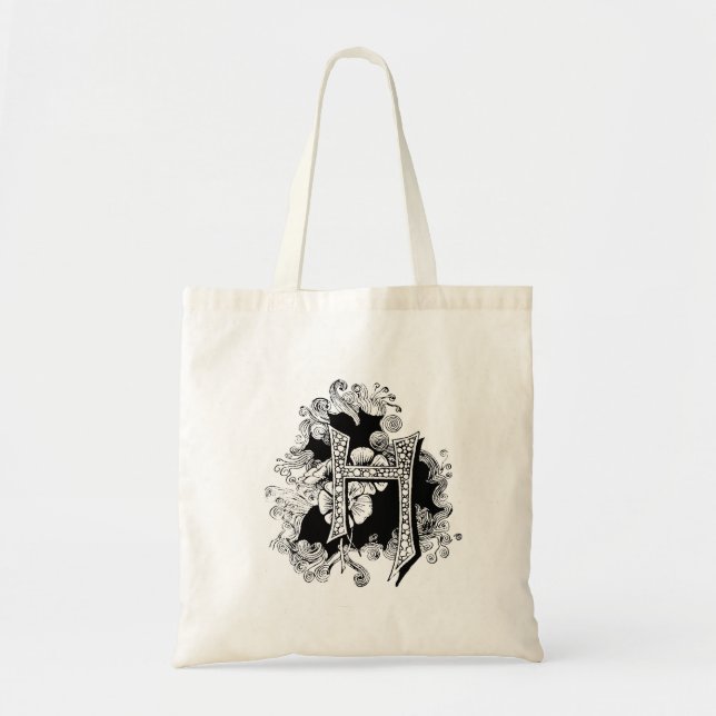 Monogram "H" Tote Bag Tygkasse (Framsidan)
