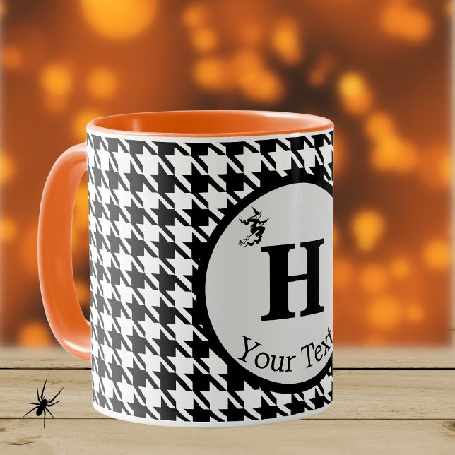 Monogram Halloween Houndstooth 11oz Combo Mugg (Skapare uppladdad)