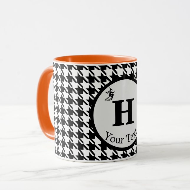 Monogram Halloween Houndstooth 11oz Kombomugg Mugg (Framsida vänster)