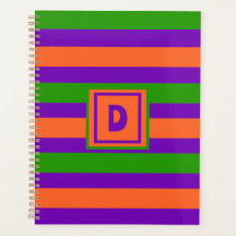 Monogram Halloween Lila Orange och Grönt