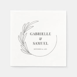 Monogram halveringstid Minimal Bröllop Bride & Gro Pappersservett