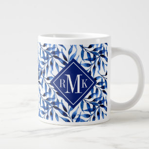 Monogram Handmålad vattenfärg Bläck Mönster Jumbo Mugg