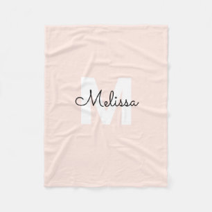 Monogram handskriftskalligrafi Namn Fleecefilt