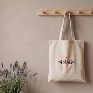 Monogram Handskriven Borste Enkel Tygkasse