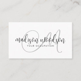 Monogram handskrivet skript Namnteckning Visitkort