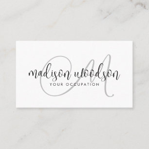 Monogram handskrivet skript Namnteckning Visitkort
