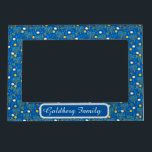 Monogram Hanukkah Menorah Magnetisk Fotoram<br><div class="desc">Ett bedrövligt Hanukkah Menorah-magnetfoto Ram som du kan anpassa med Namn</div>