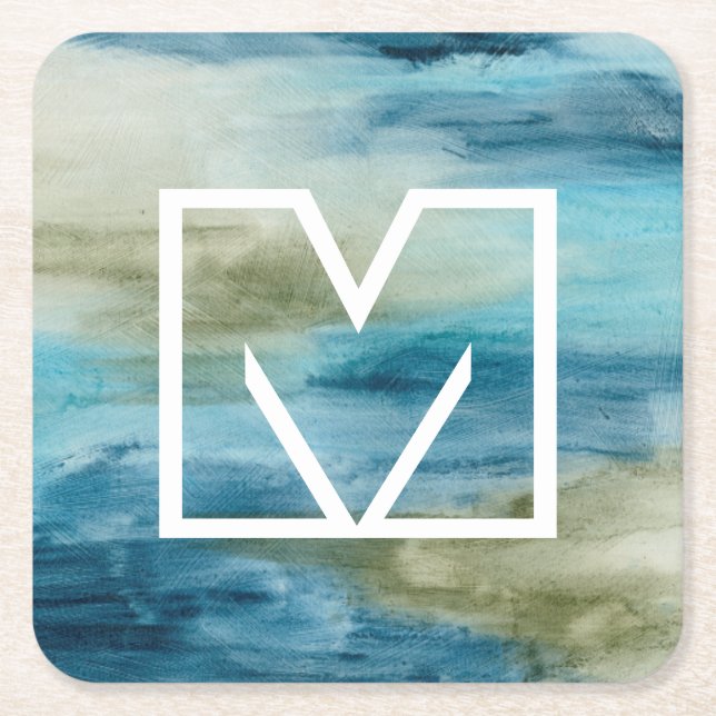 Monogram | Havsflöde II Underlägg Papper Kvadrat (Framsidan)
