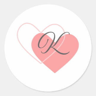 Monogram Hearts Runt Klistermärke