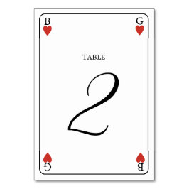 Monogram Hearts Uppspelningskort Bröllop Bordsnumm Bordsnummer