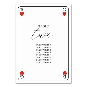 Monogram Hearts Uppspelningskort Bröllop Bordsnumm Bordsnummer