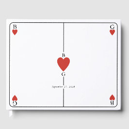 Monogram Hearts-uppspelningskort Bröllop Gästböcker