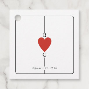 Monogram Hearts-uppspelningskort Bröllop Gåvor Etiketter