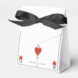 Monogram Hearts-uppspelningskort Bröllop Presentaskar