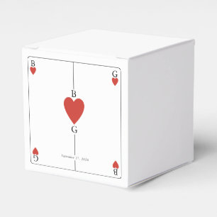 Monogram Hearts-uppspelningskort Bröllop Presentaskar